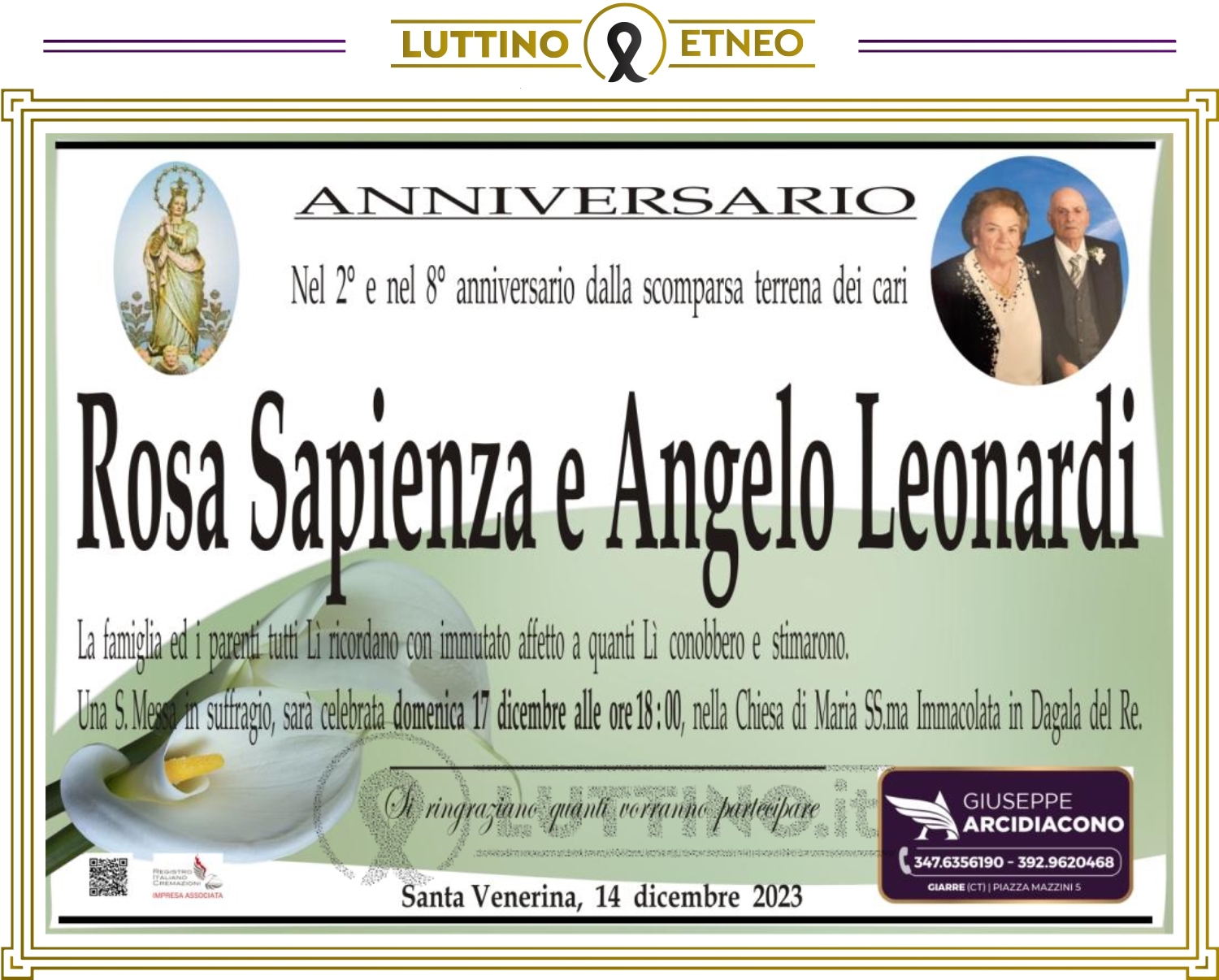 Rosa Sapienza e Angelo Leonardi